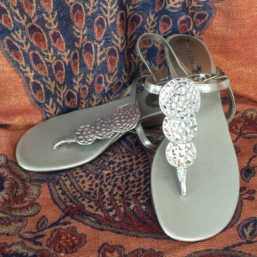 Silver Wedge Sandals